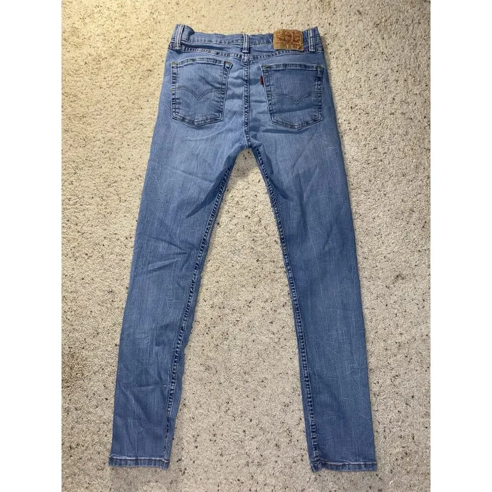 Levi's 510 Mens 30 x 32 Light Wash Blue Stretch Denim Skinny Jeans Slim Fit